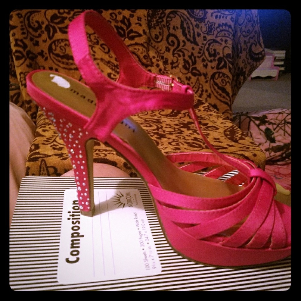 Pink high heel shoes